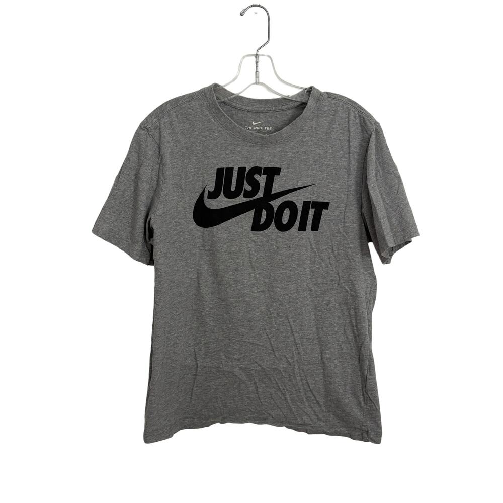 The Nike‎ Tee Just Do It Graphic Men's M Gray Crewneck T-shirt
